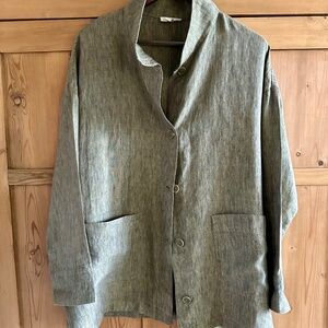 Eileen Fisher Linen Jacket Lg